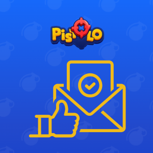 Logo Pistolo z ikoną globu
