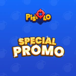 Pistolo specjalny tekst promocyjny na kolorowym tle