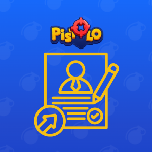 Logo Pistolo z ikoną formularza rejestracyjnego