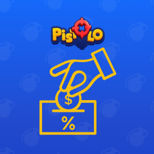 Logo Pistolo z ręką wpłacającą pieniądze